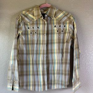 Roper Western Pearlsnap Rodeo shirt size Large